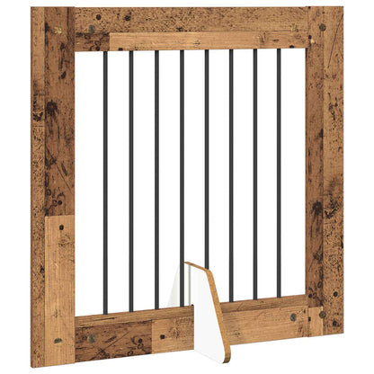 vidaXL Foldable Dog Gate with Stands 4 pcs Old Wood 321 cm 3