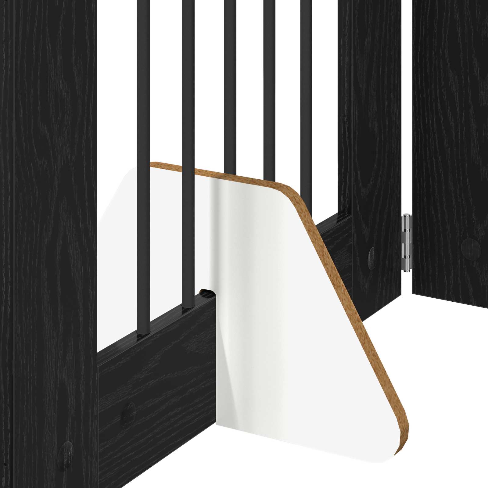 vidaXL Foldable Dog Gate with Stands 4 pcs Black Oak 241 cm 5