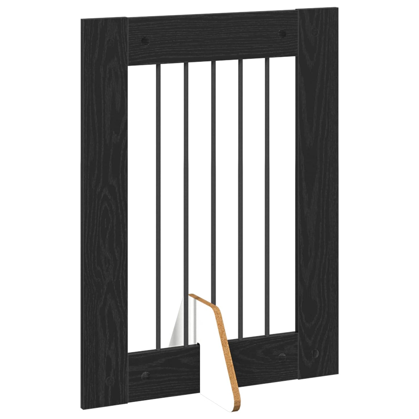 vidaXL Foldable Dog Gate with Stands 4 pcs Black Oak 241 cm 3