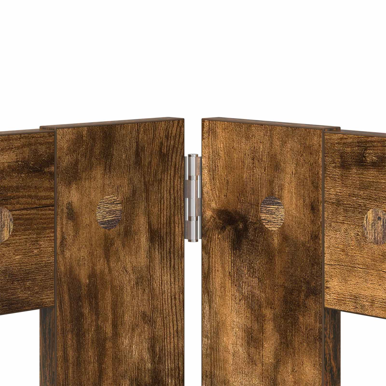 vidaXL Foldable Dog Gate with Stands 4 pcs Smoked Oak 241 cm 4