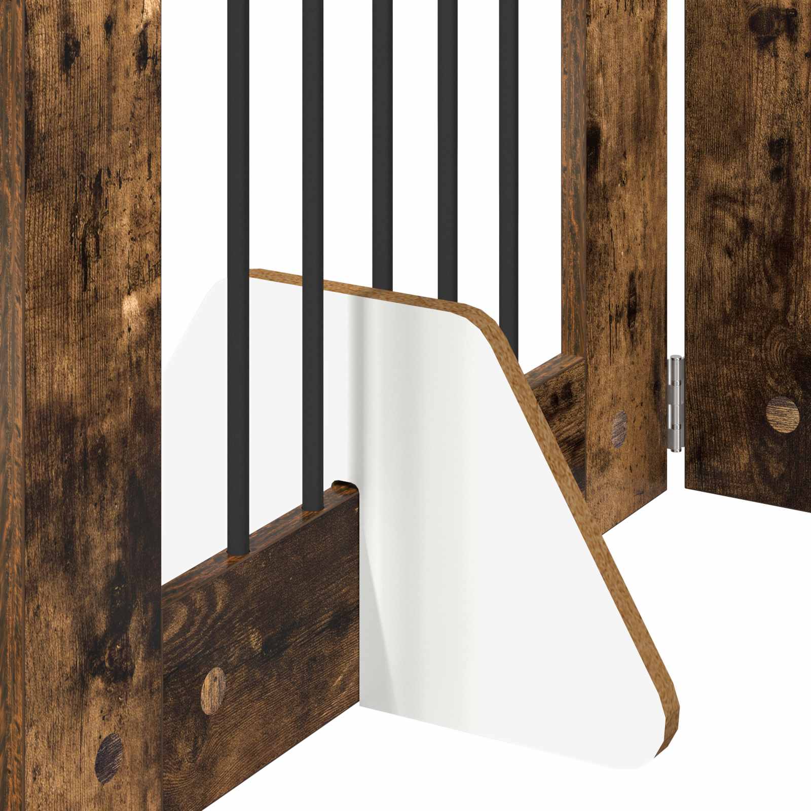 vidaXL Foldable Dog Gate with Stands 4 pcs Smoked Oak 241 cm 5
