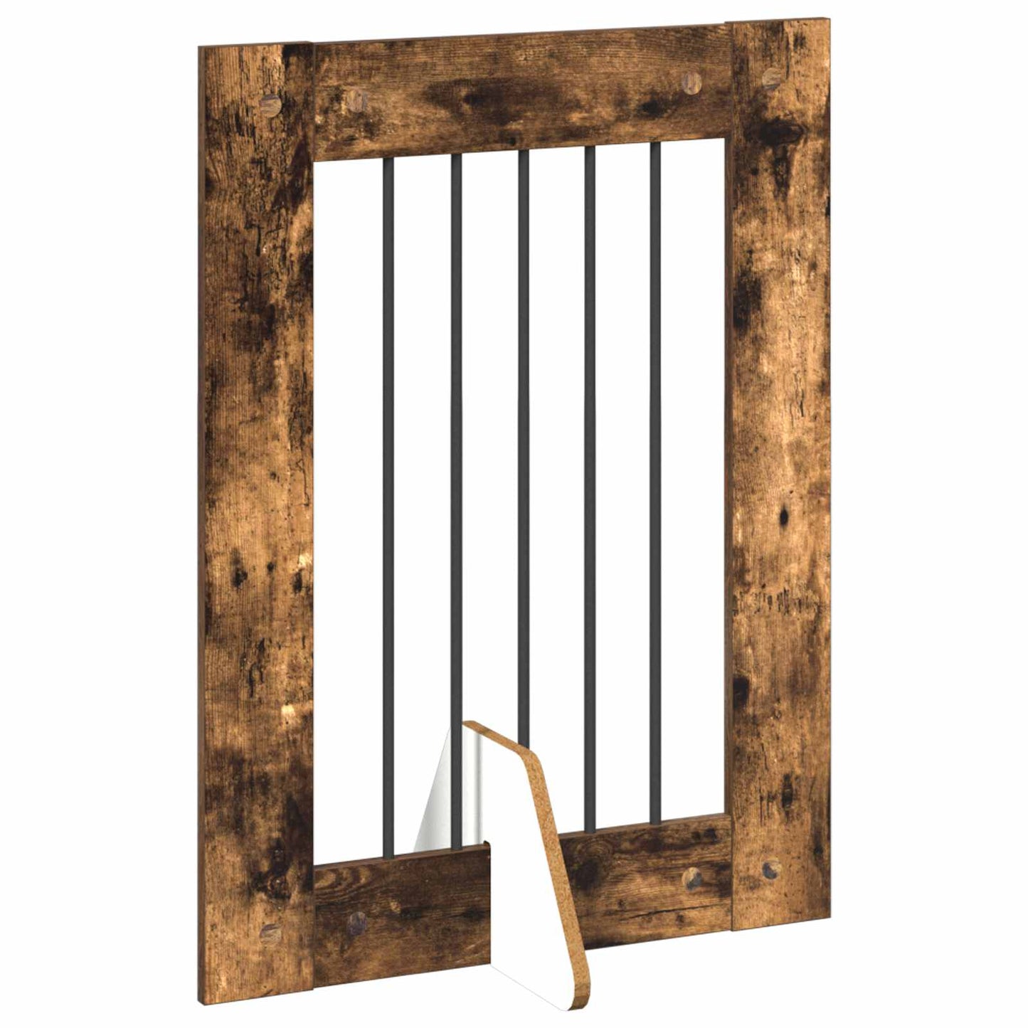 vidaXL Foldable Dog Gate with Stands 4 pcs Smoked Oak 241 cm 3