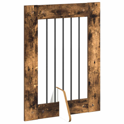 vidaXL Foldable Dog Gate with Stands 4 pcs Smoked Oak 241 cm 3