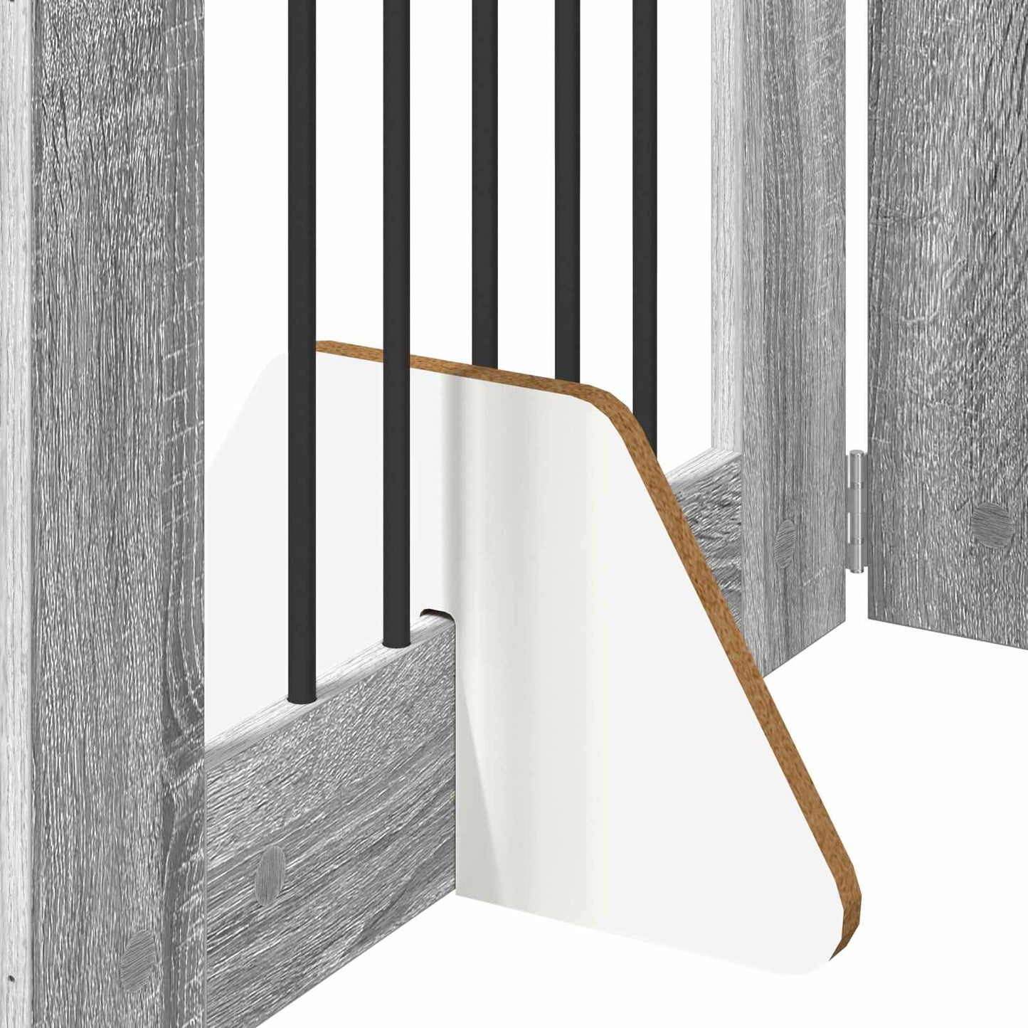 vidaXL Foldable Dog Gate with Stands 4 pcs Grey Sonoma 241 cm 5