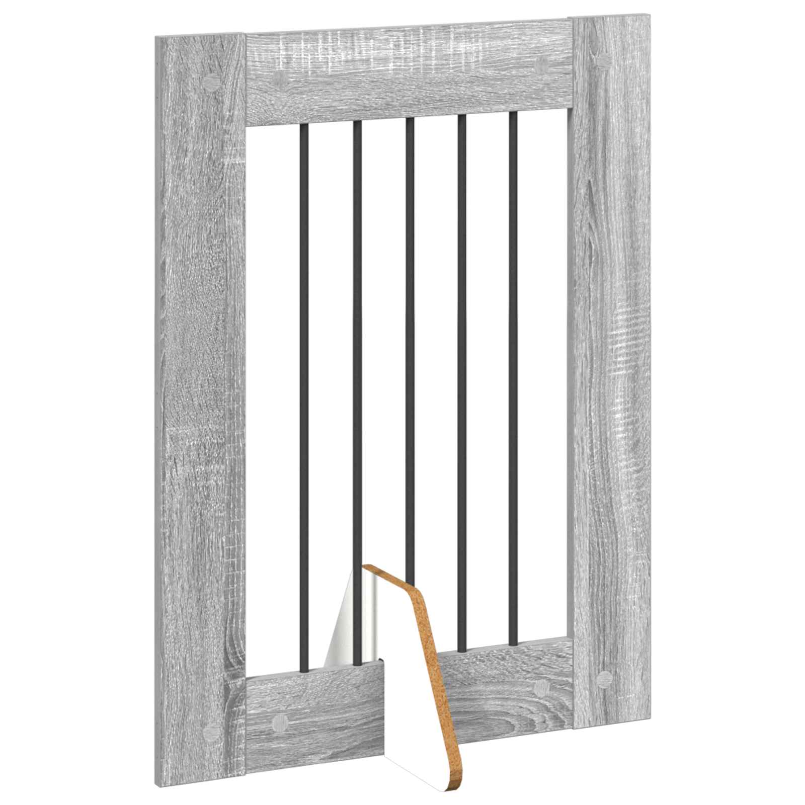 vidaXL Foldable Dog Gate with Stands 4 pcs Grey Sonoma 241 cm 3