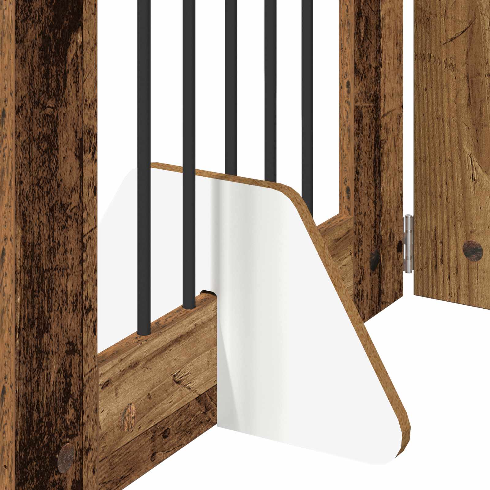 vidaXL Foldable Dog Gate with Stands 4 pcs Old Wood 241 cm 5
