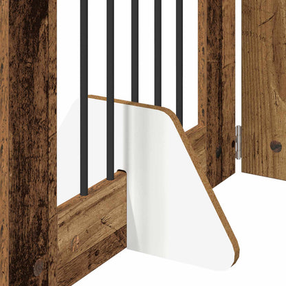 vidaXL Foldable Dog Gate with Stands 4 pcs Old Wood 241 cm 5
