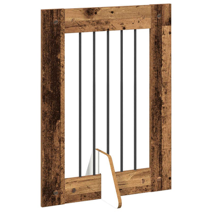 vidaXL Foldable Dog Gate with Stands 4 pcs Old Wood 241 cm 3