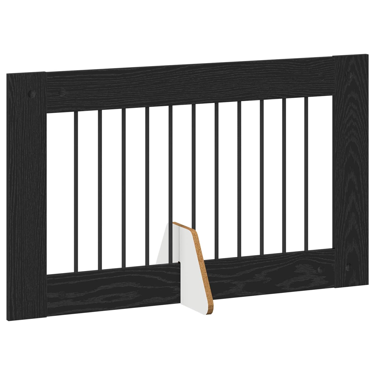 vidaXL Foldable Dog Gate with Stands 4 pcs Black Oak 401 cm 3