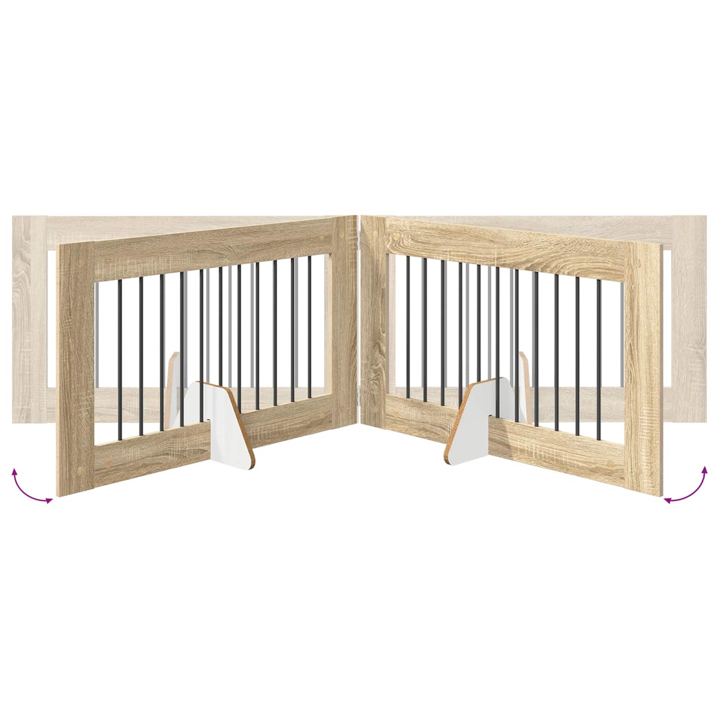 vidaXL Foldable Dog Gate with Stands 4 pcs Sonoma Oak 401 cm 6