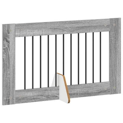 vidaXL Foldable Dog Gate with Stands 4 pcs Grey Sonoma 401 cm 3
