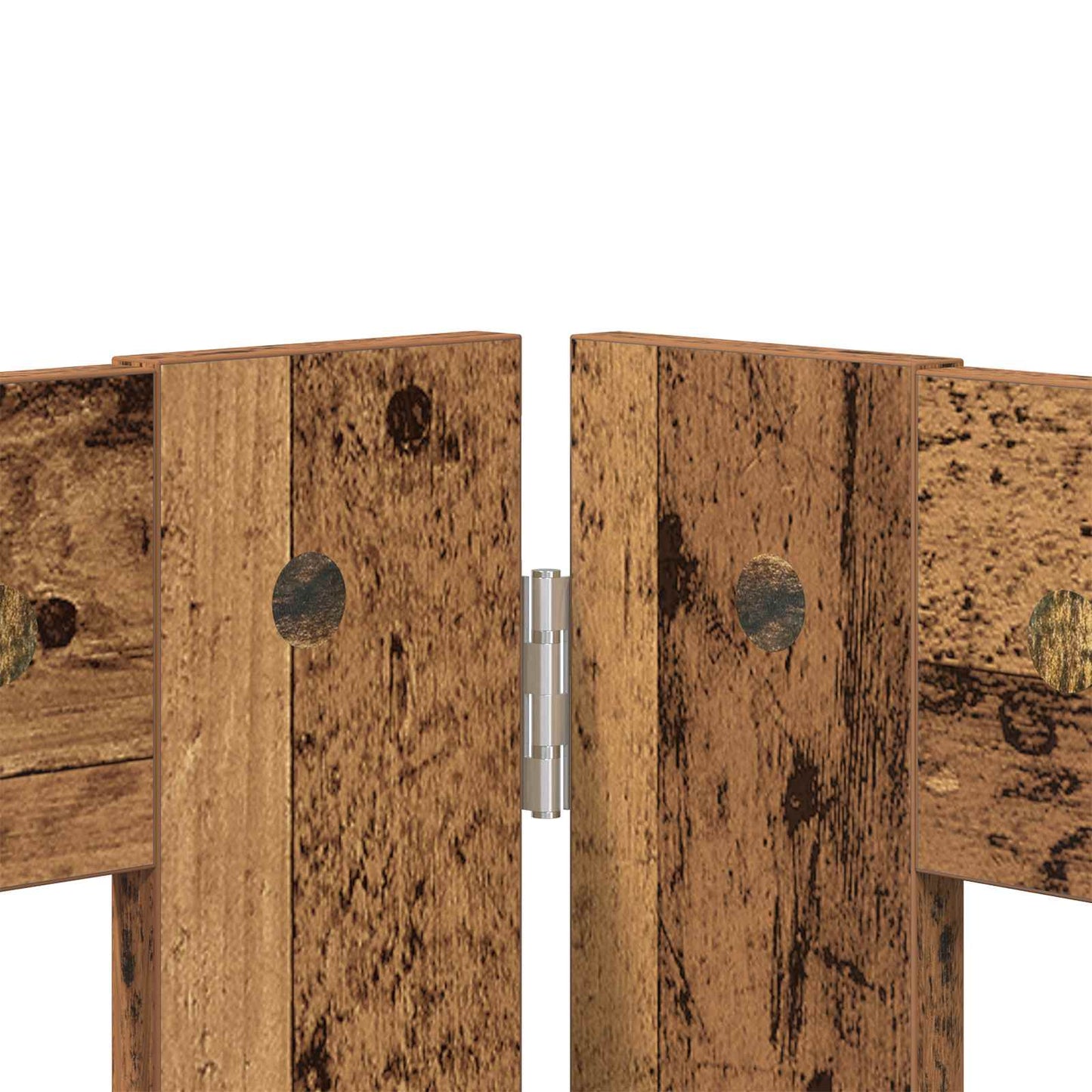 vidaXL Foldable Dog Gate with Stands 4 pcs Old Wood 401 cm 4