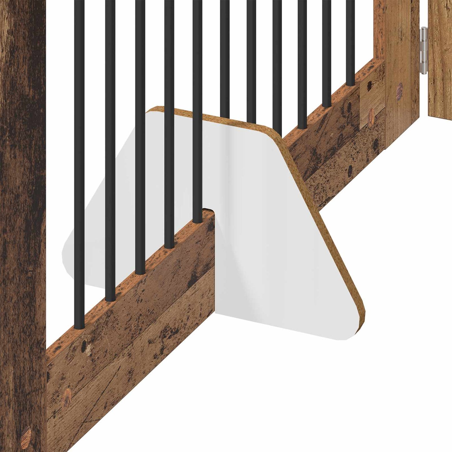 vidaXL Foldable Dog Gate with Stands 4 pcs Old Wood 401 cm 5