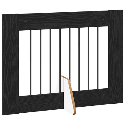 vidaXL Foldable Dog Gate with Stands 4 pcs Black Oak 321 cm 3