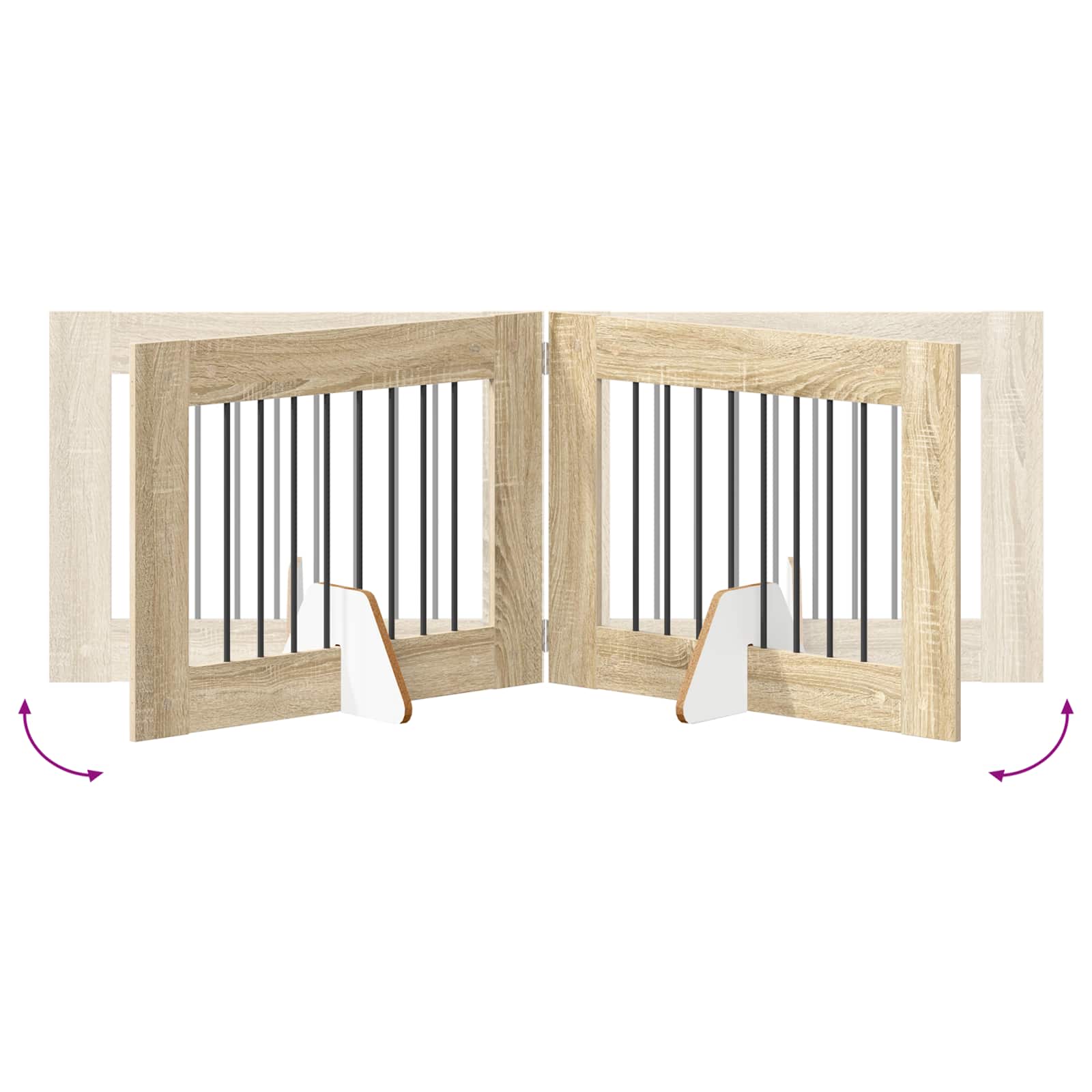 vidaXL Foldable Dog Gate with Stands 4 pcs Sonoma Oak 321 cm 6