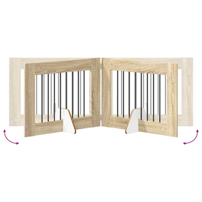 vidaXL Foldable Dog Gate with Stands 4 pcs Sonoma Oak 321 cm 6