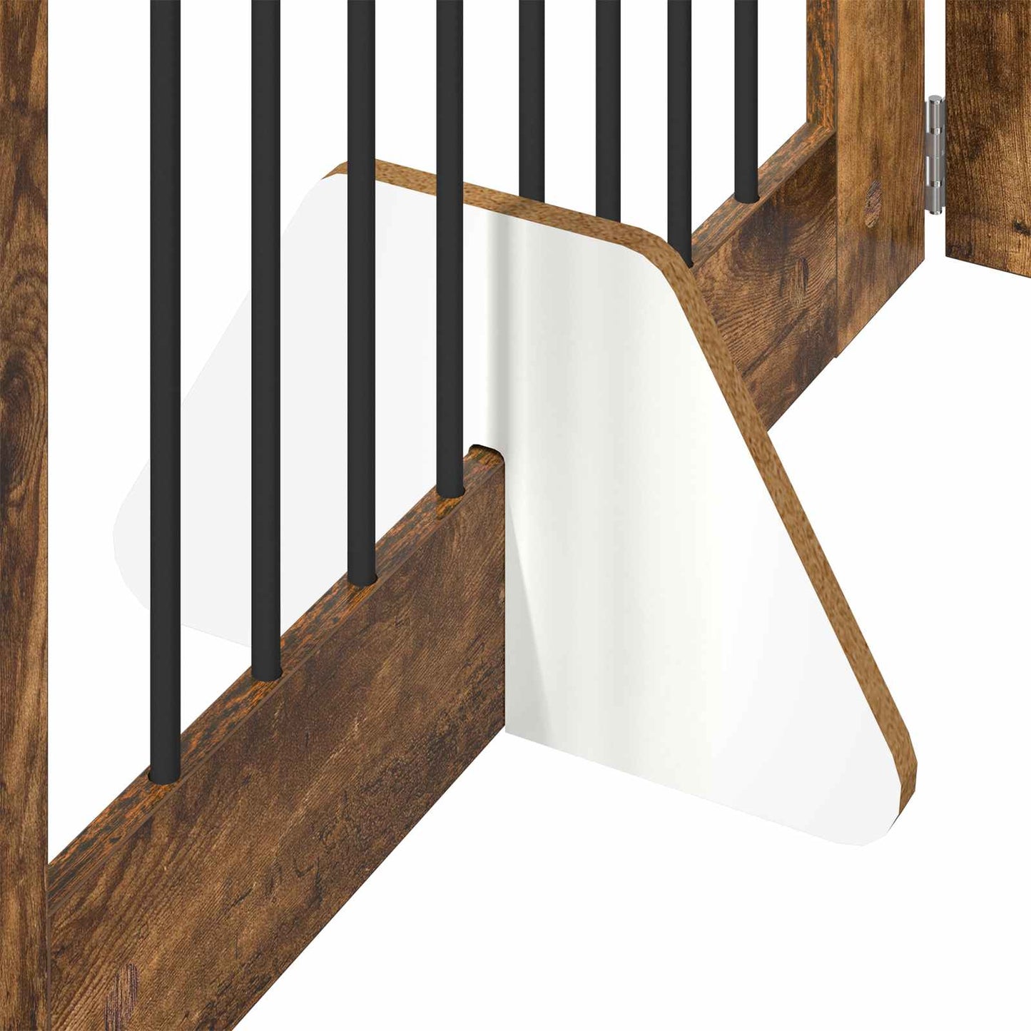 vidaXL Foldable Dog Gate with Stands 4 pcs Smoked Oak 321 cm 5