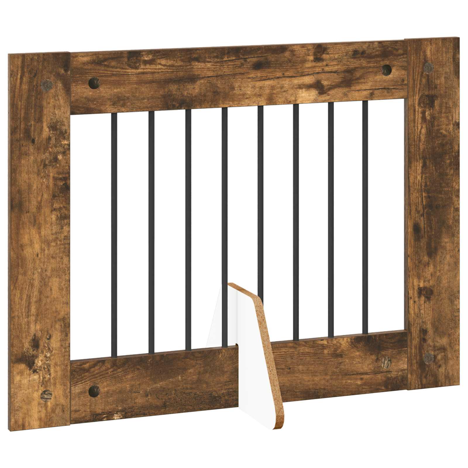 vidaXL Foldable Dog Gate with Stands 4 pcs Smoked Oak 321 cm 3