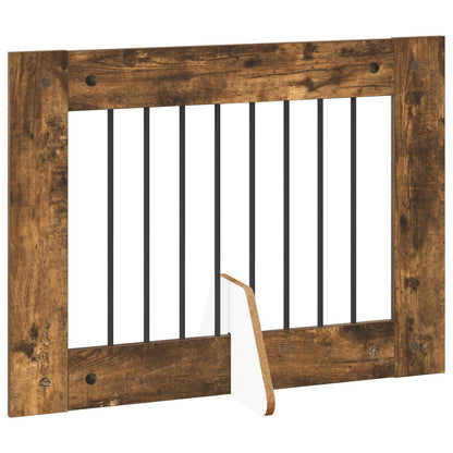 vidaXL Foldable Dog Gate with Stands 4 pcs Smoked Oak 321 cm 3