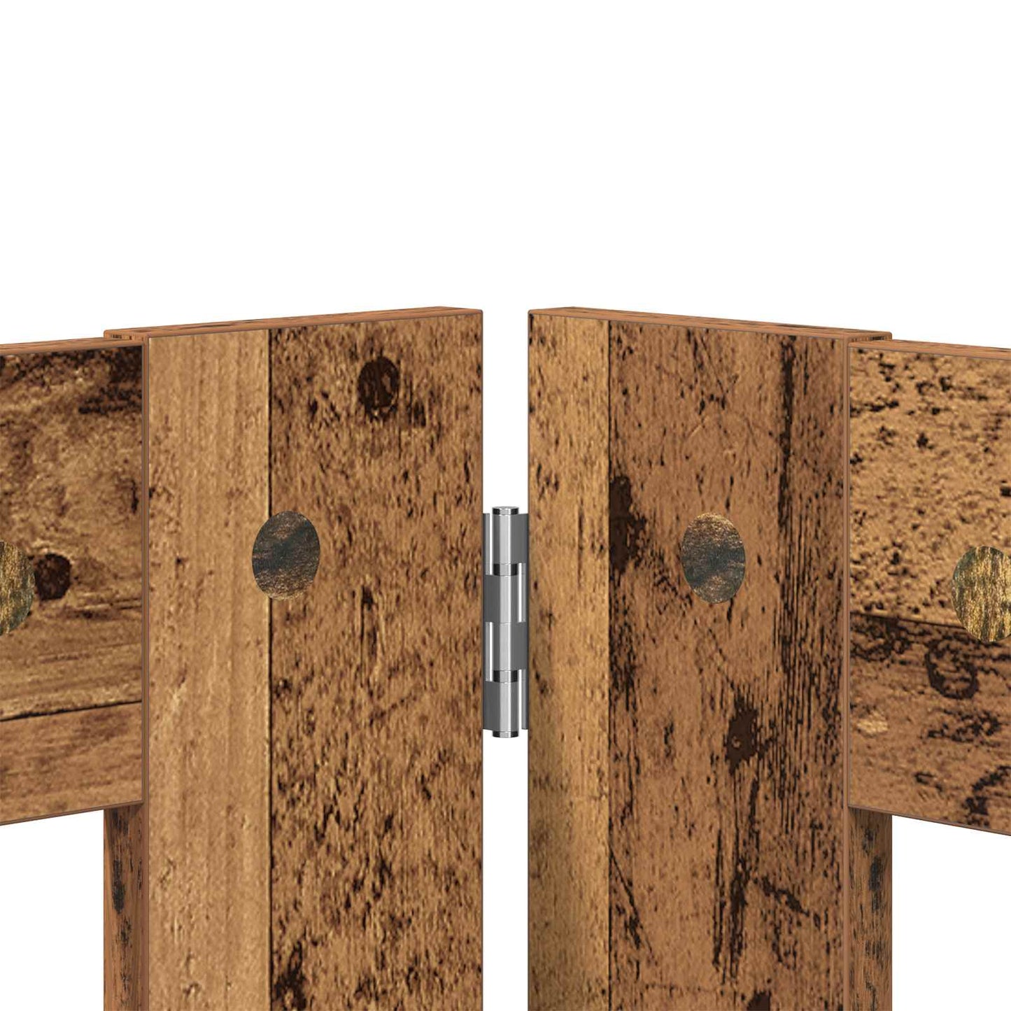 vidaXL Foldable Dog Gate with Stands 4 pcs Old Wood 321 cm 4