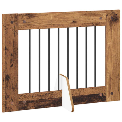 vidaXL Foldable Dog Gate with Stands 4 pcs Old Wood 321 cm 3