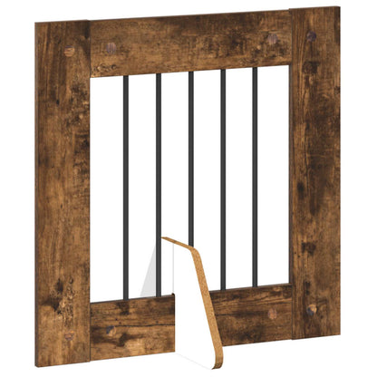vidaXL Foldable Dog Gate with Stands 4 pcs Smoked Oak 241 cm 3
