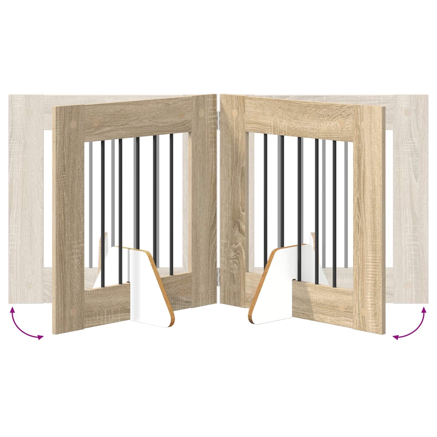 vidaXL Foldable Dog Gate with Stands 6 pcs Sonoma Oak 362 cm 6