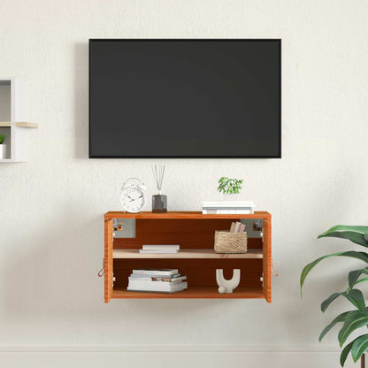 vidaXL Wall Cabinet Wax Brown 60 x 30 x 30 cm Solid Pine Wood 5