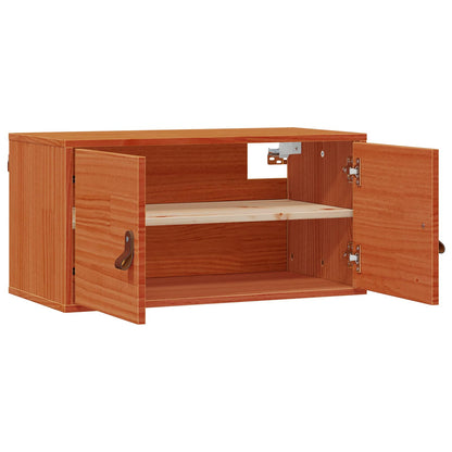 vidaXL Wall Cabinet Wax Brown 60 x 30 x 30 cm Solid Pine Wood 2