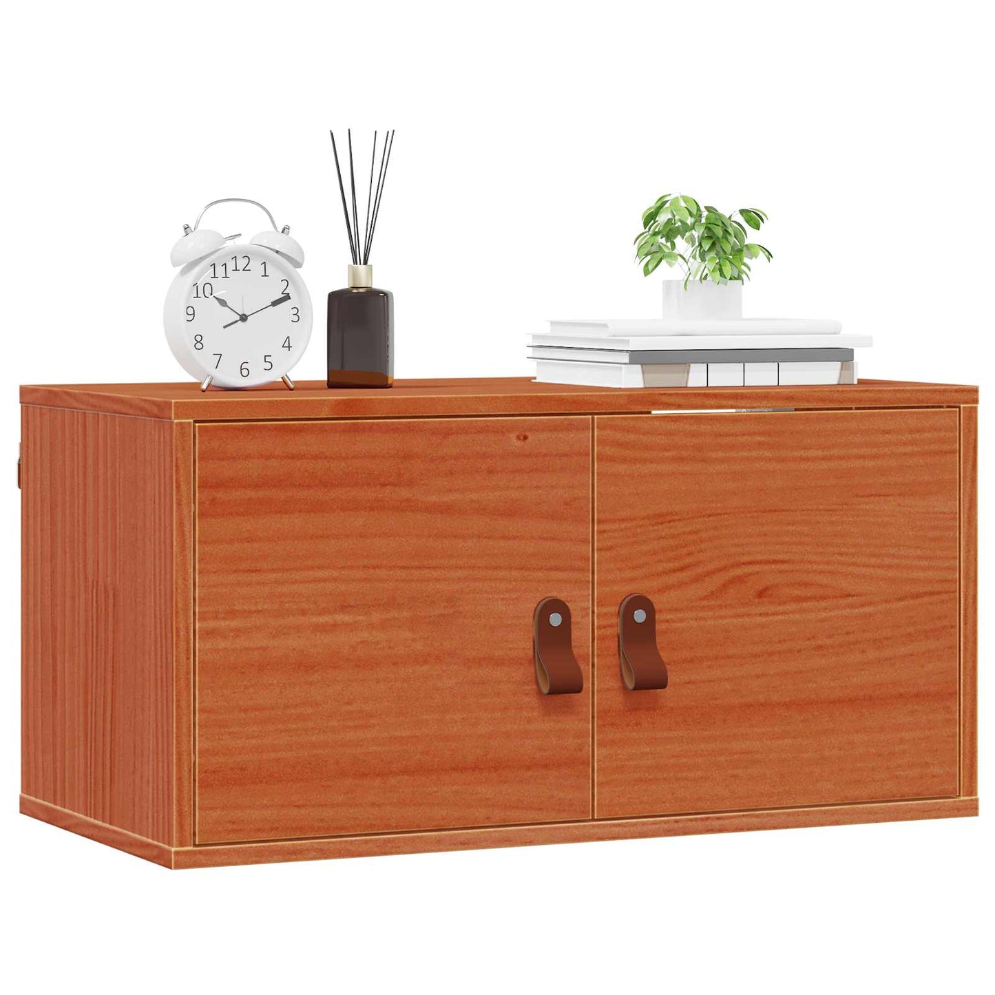 vidaXL Wall Cabinet Wax Brown 60 x 30 x 30 cm Solid Pine Wood 4