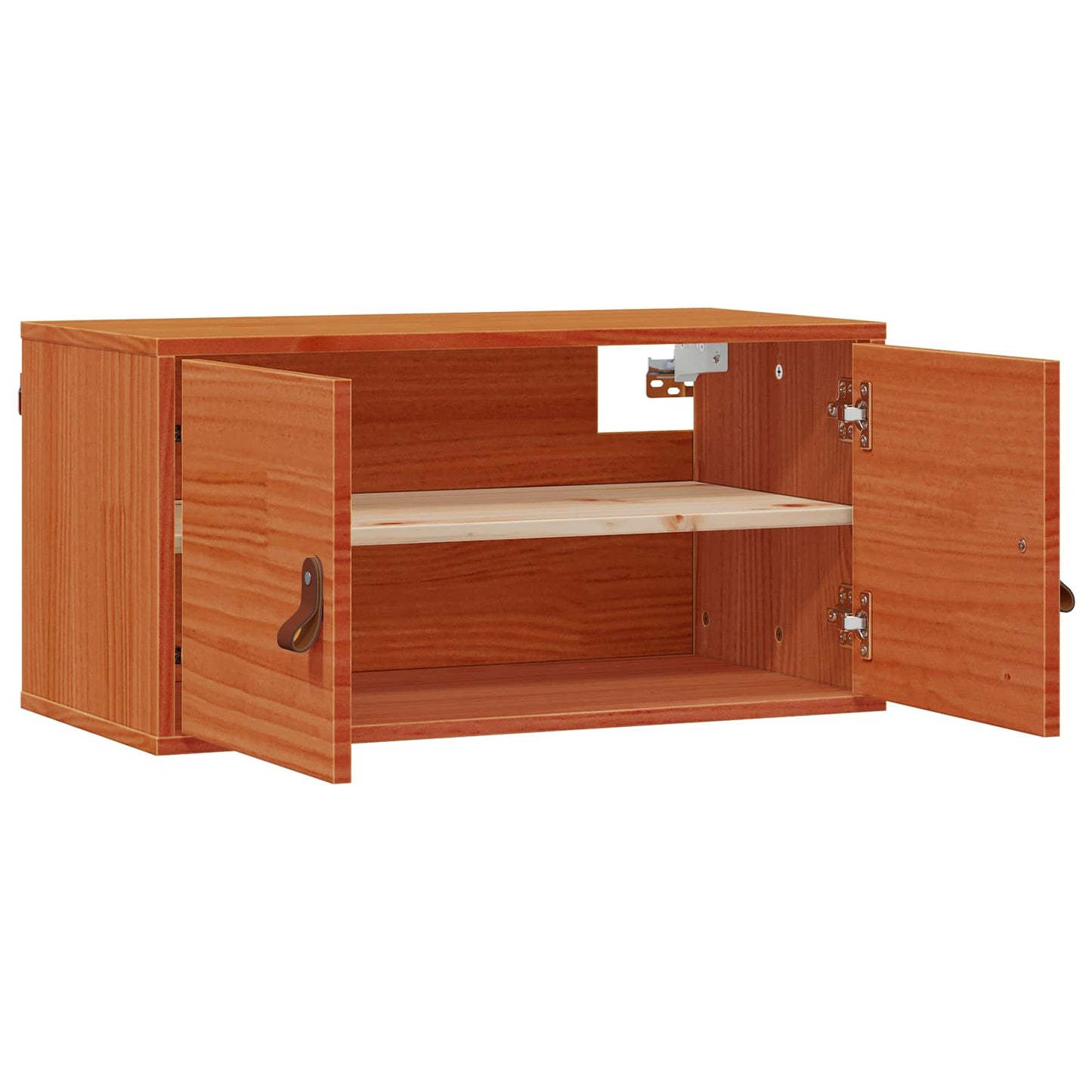 vidaXL Wall Cabinet Wax Brown 80 x 30 x 30 cm Solid Pine Wood 2
