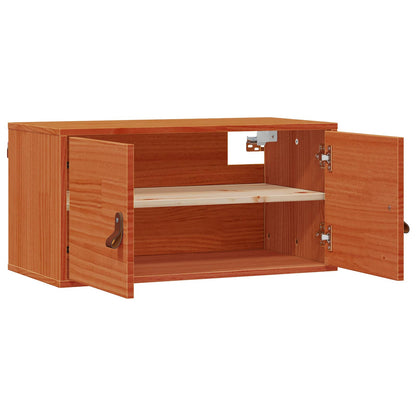 vidaXL Wall Cabinet Wax Brown 80 x 30 x 30 cm Solid Pine Wood 2