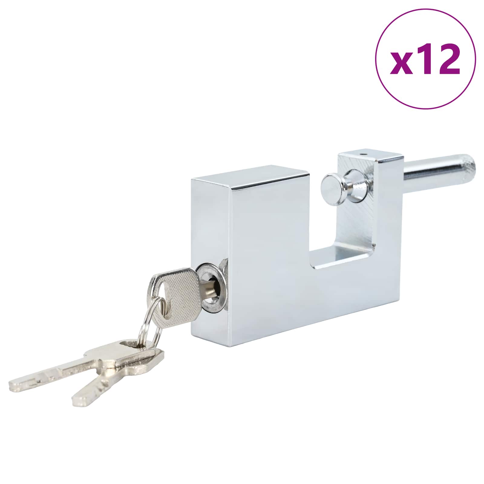 vidaXL Padlock 12 pcs Silver Steel 3