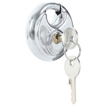 vidaXL Discus Locks with Keys 12 pcs Silver 8 x 2.8 x 8 cm 2