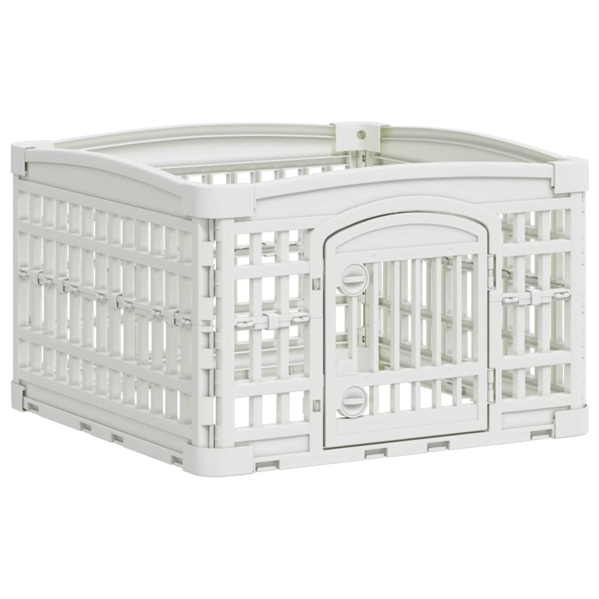 4 Panel Dog Playpen Plastic White Foldable without Base 60 cm 38 cm 60 cm