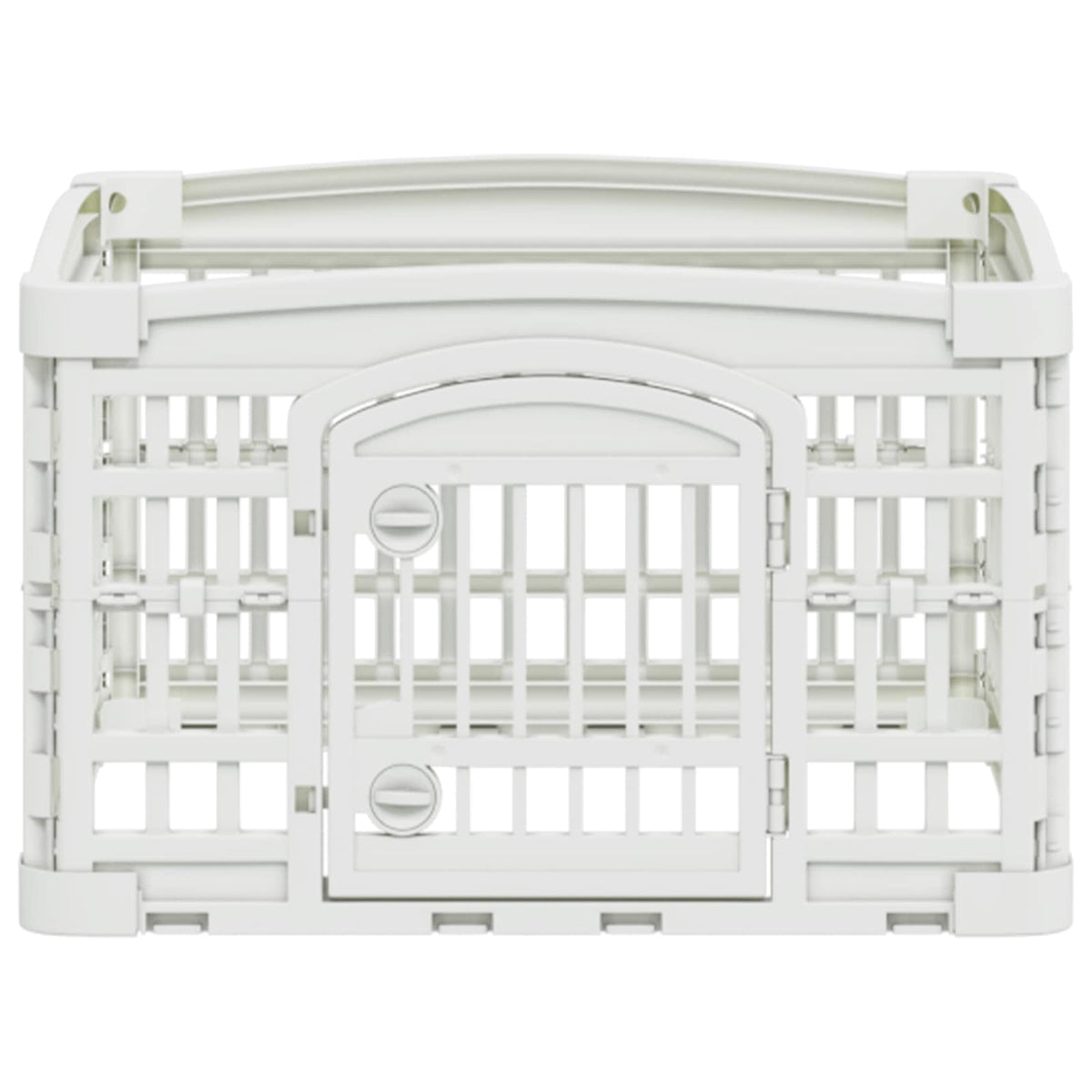 4 Panel Dog Playpen Plastic White Foldable without Base 60 cm 38 cm 60 cm