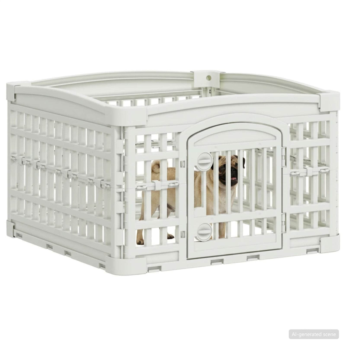 4 Panel Dog Playpen White Foldable