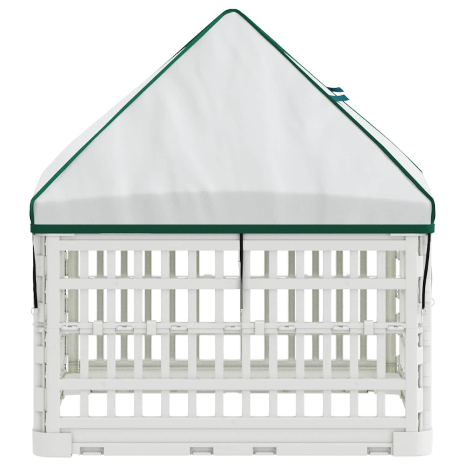 vidaXL 4 Panel Dog Playpen with Roof 60 x 60 x 82 cm Plastic White 5