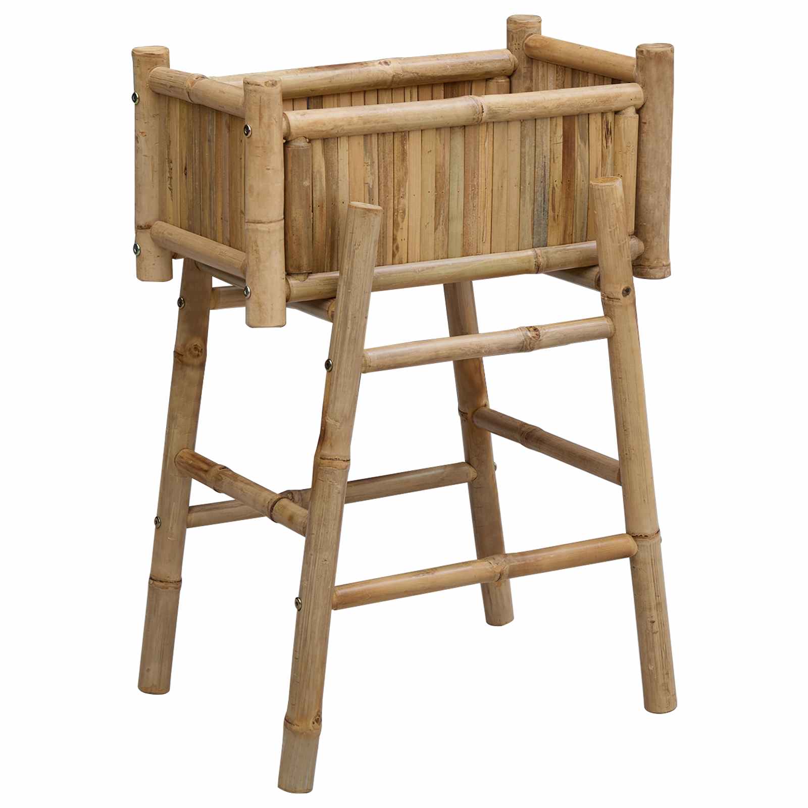 vidaXL Garden Planter With Holder Natural 50 x 38 x 74 cm Bamboo 2