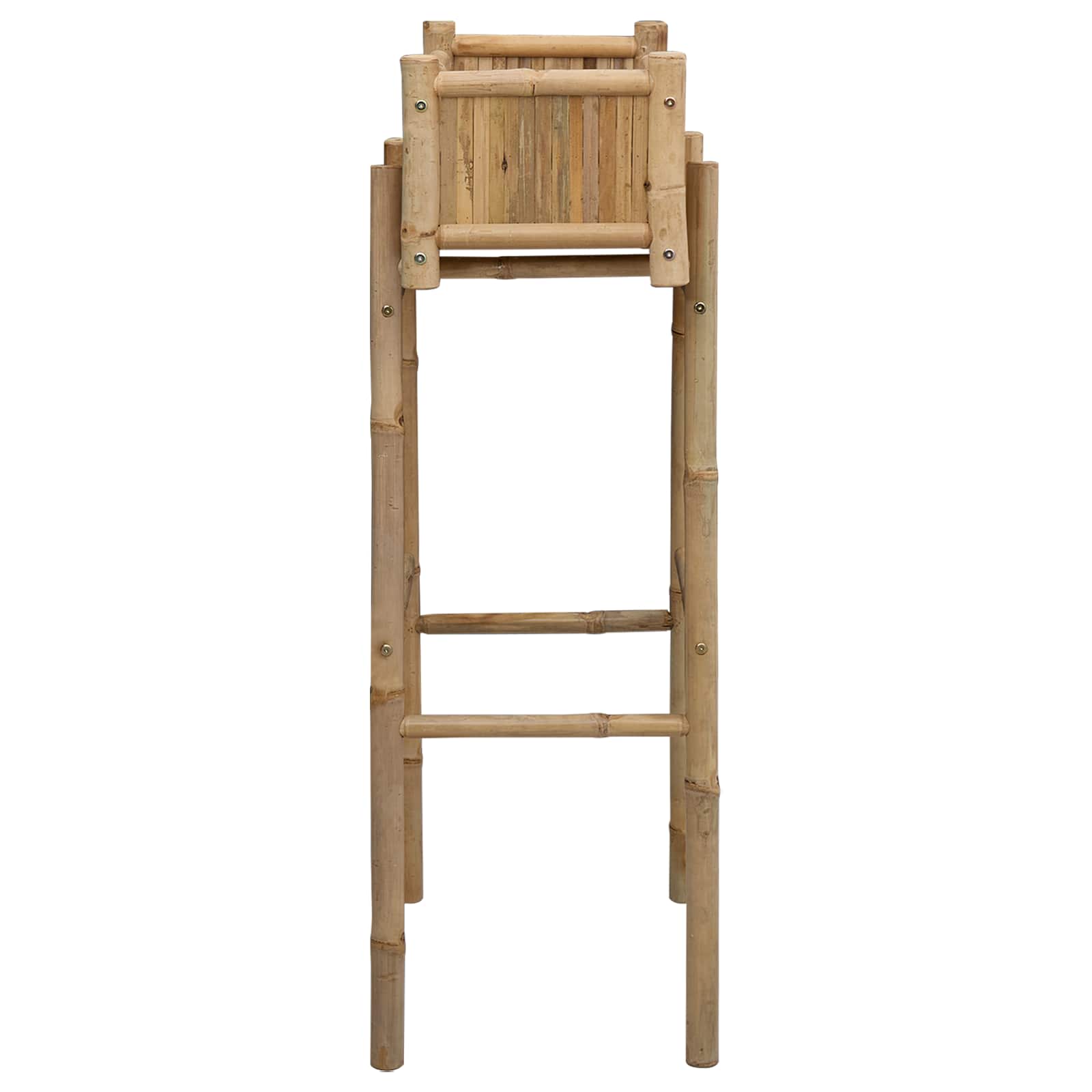 vidaXL Garden Planter With Holder Natural 50 x 38 x 114 cm Bamboo 5