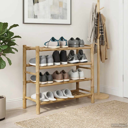 vidaXL Shoe Rack 68 x 28 x 63 cm Bamboo Natural 1