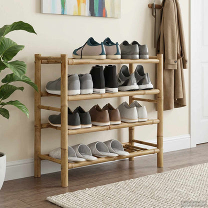 vidaXL Shoe Rack 68 x 28 x 63 cm Bamboo Natural 3