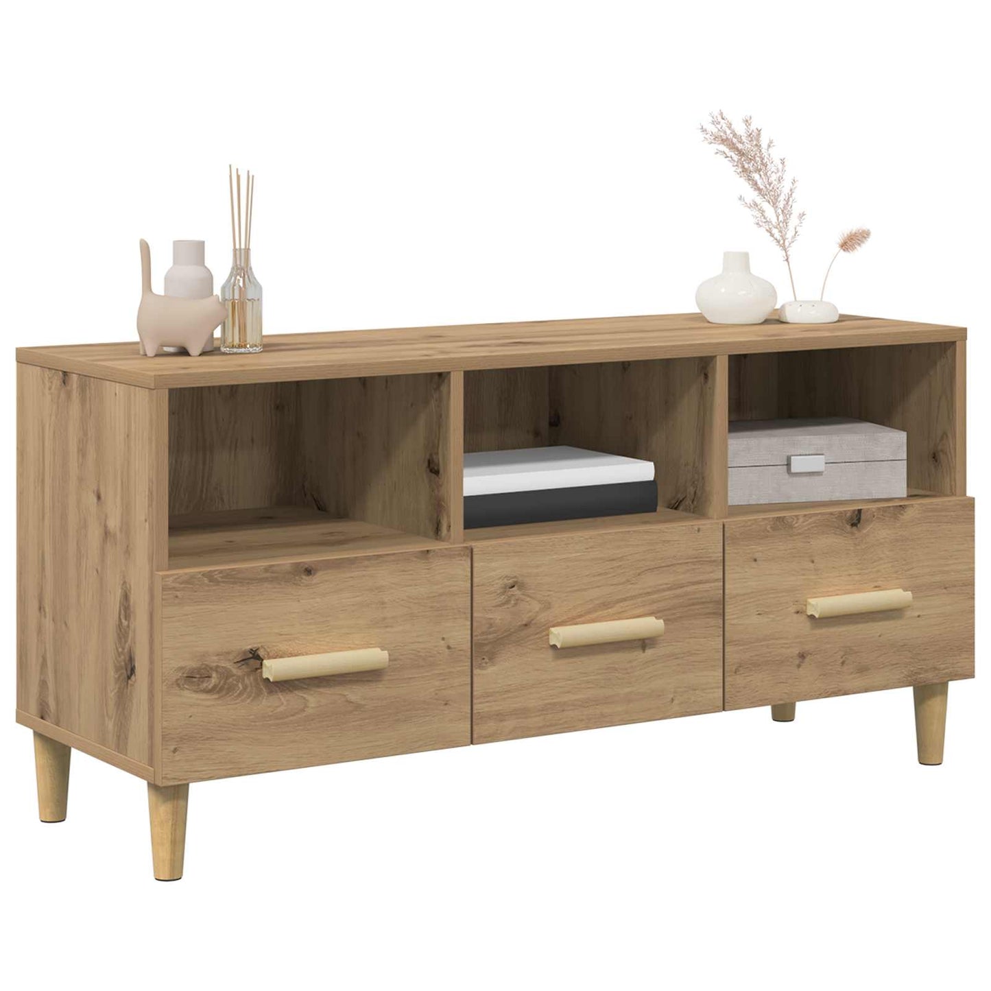vidaXL TV Cabinet 102 x 36 x 50 cm Artisian Oak Engineered Wood 3