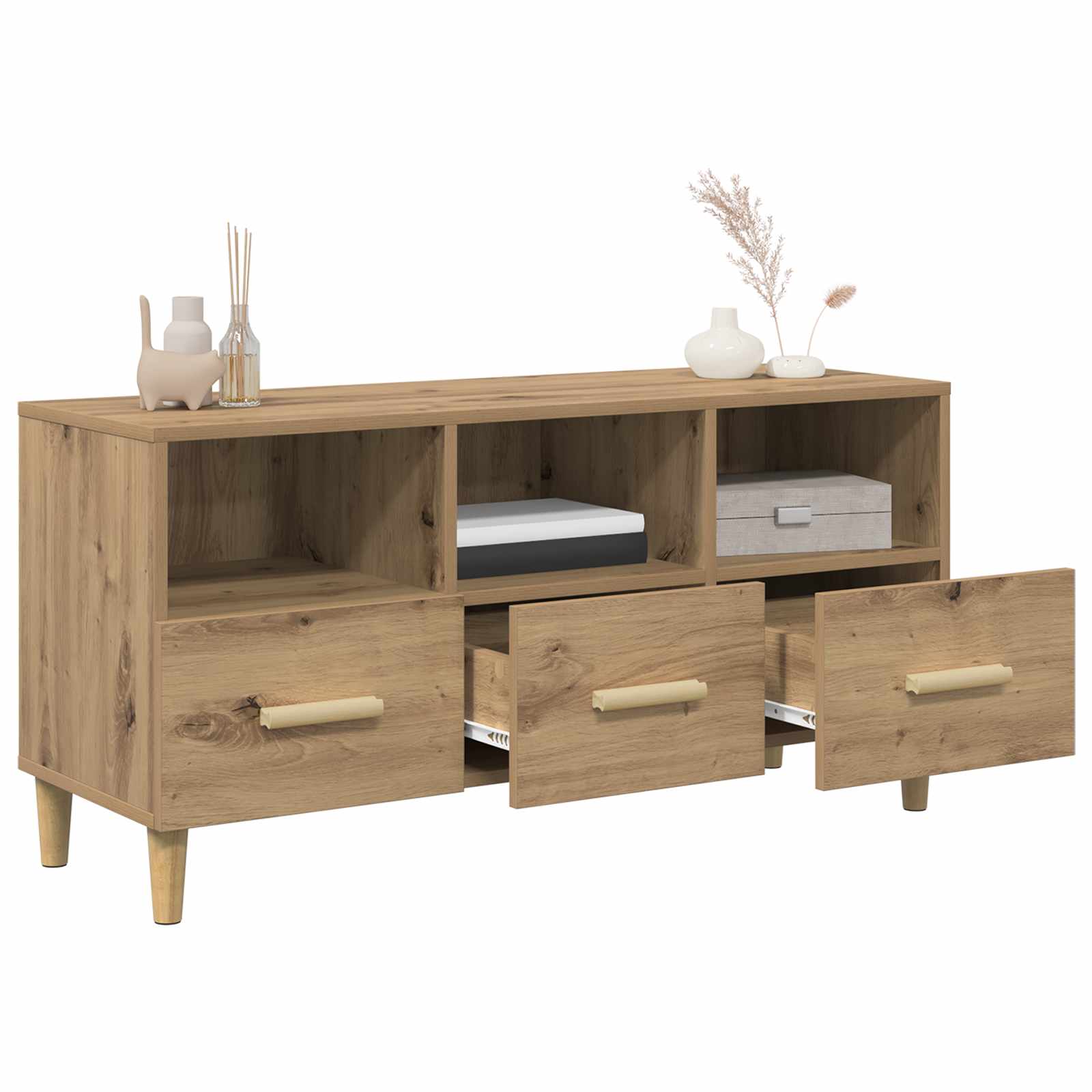 vidaXL TV Cabinet 102 x 36 x 50 cm Artisian Oak Engineered Wood 4