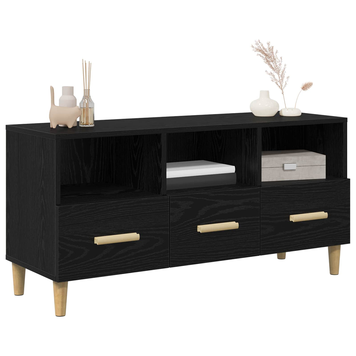 TV Cabinet 102x36x50 cm Engineered Wood Black oak