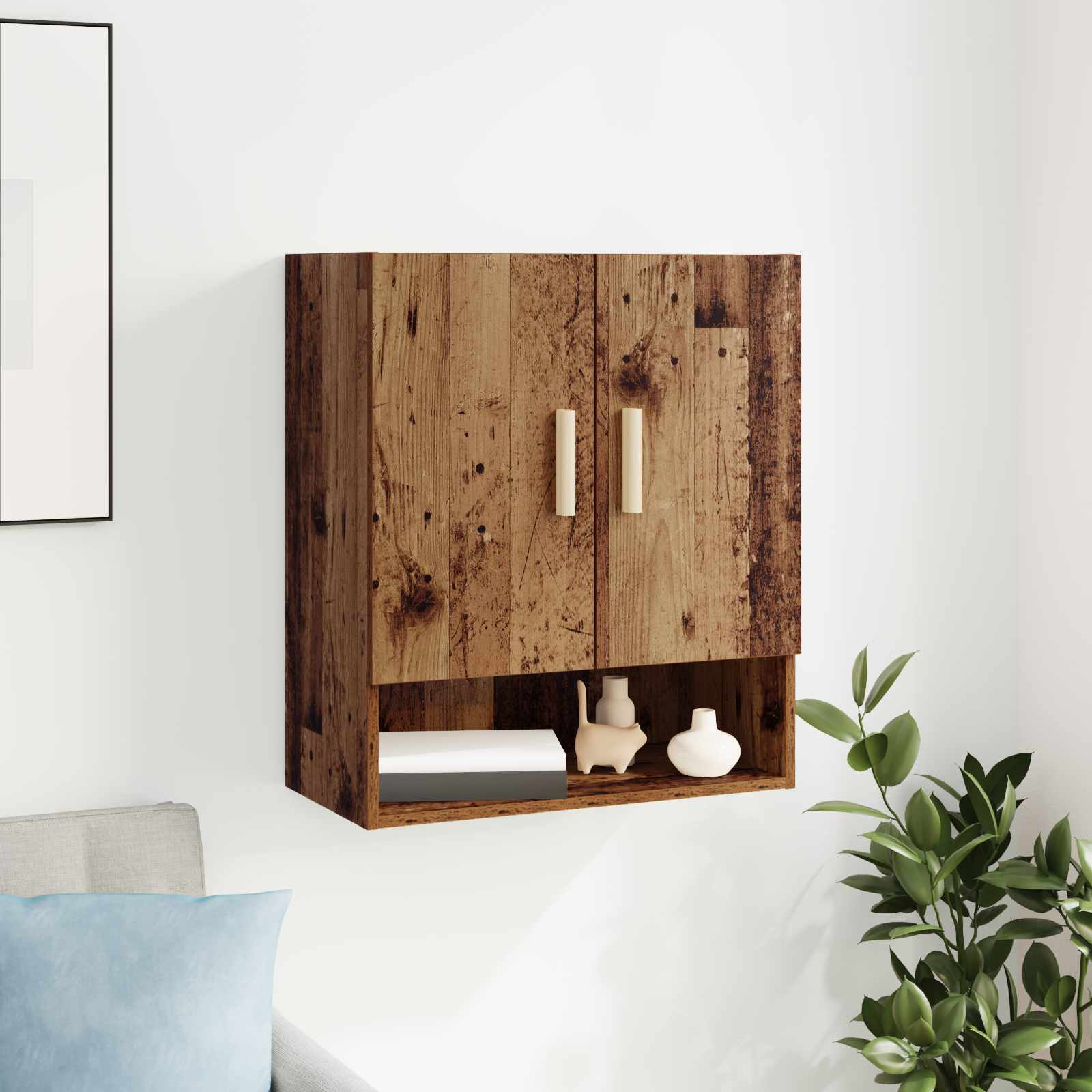 vidaXL Wall Cabinet 60 x 31 x 70 cm Engineered Wood Old Wood 1