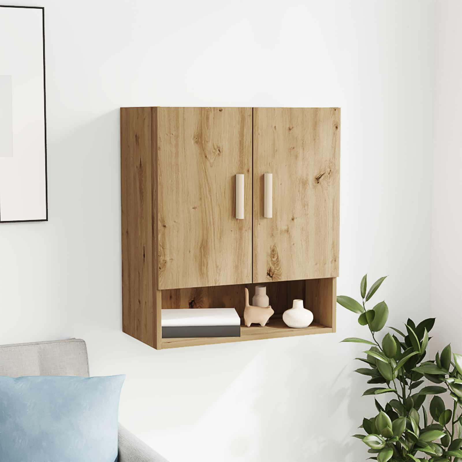 vidaXL Wall Cabinet 60 x 31 x 70 cm Engineered Wood Artisian Oak 1