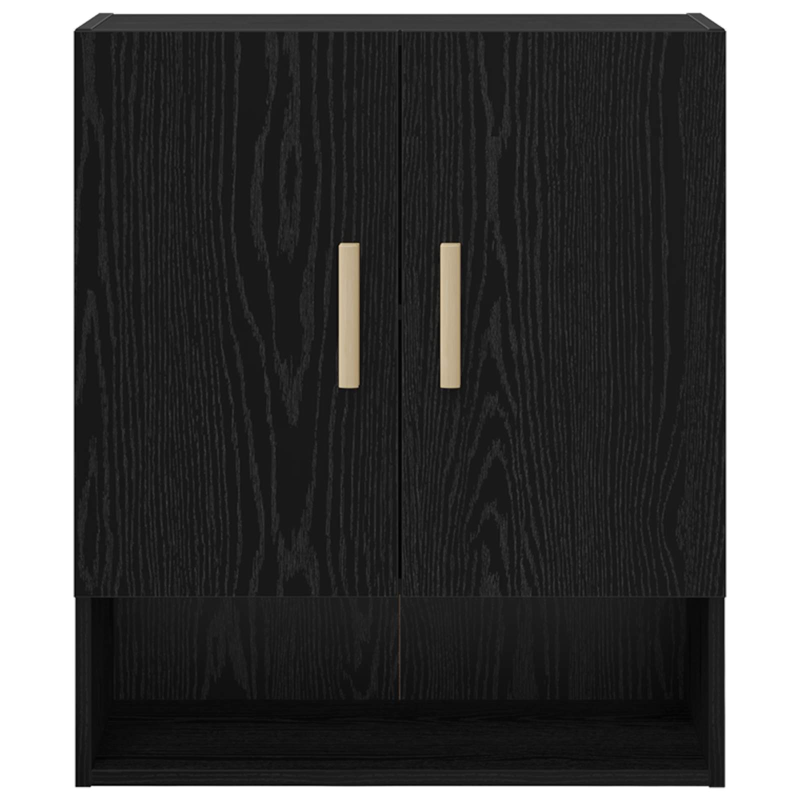 vidaXL Wall Cabinet 60 x 31 x 70 cm Engineered Wood Black Oak 5