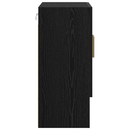 vidaXL Wall Cabinet 60 x 31 x 70 cm Engineered Wood Black Oak 6