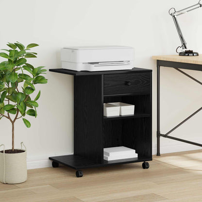 vidaXL Printer Stand Black Oak 60 x 40 x 68.5 cm Engineered Wood 4